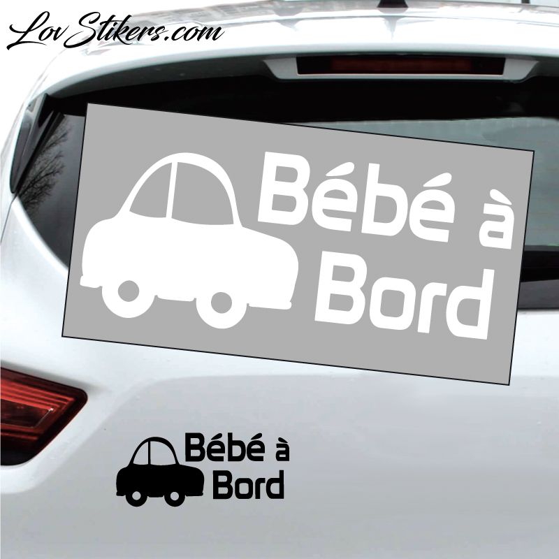 Sticker Bébé à Bord avec Voiture