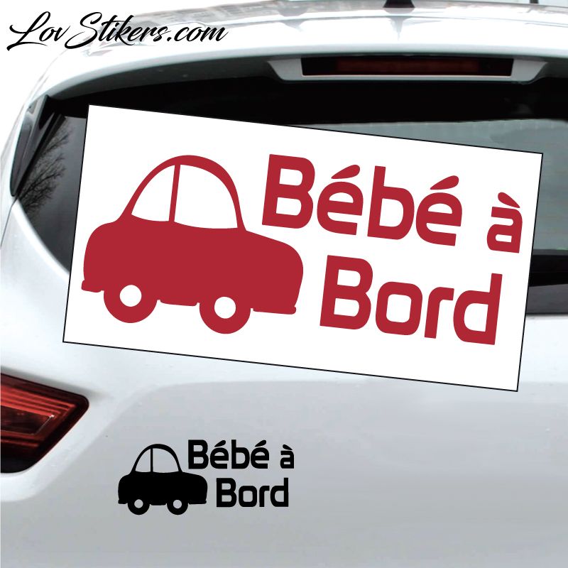 Sticker Bébé à Bord avec Voiture