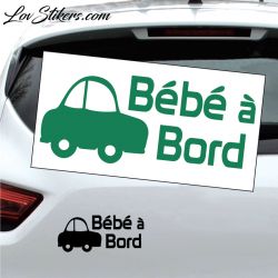 Sticker Bébé à Bord avec Voiture