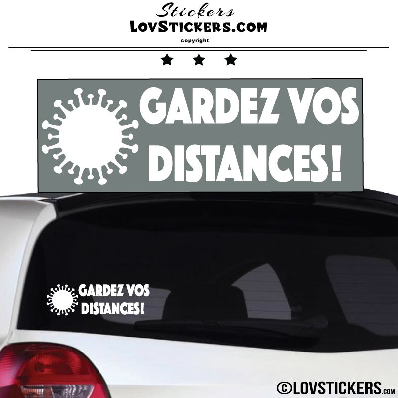 Sticker Gardez vos Distances Covid