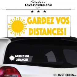 Sticker Gardez vos Distances Covid