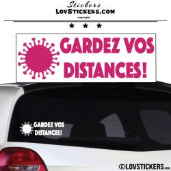 Sticker Gardez vos Distances Covid