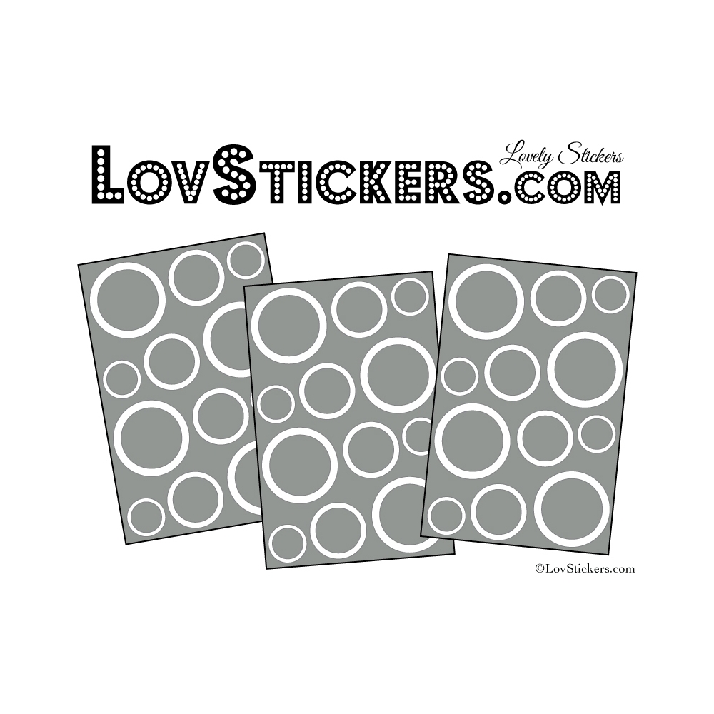 48 Ronds Creux Mixte Stickers - Autocollant de decoration