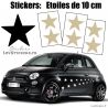 6 Stickers Etoiles 10 cm Deco