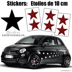 6 Stickers Etoiles 10 cm Deco