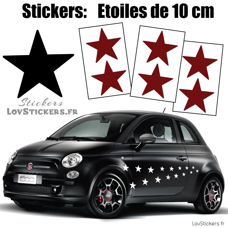 6 Stickers Etoiles 10 cm Deco