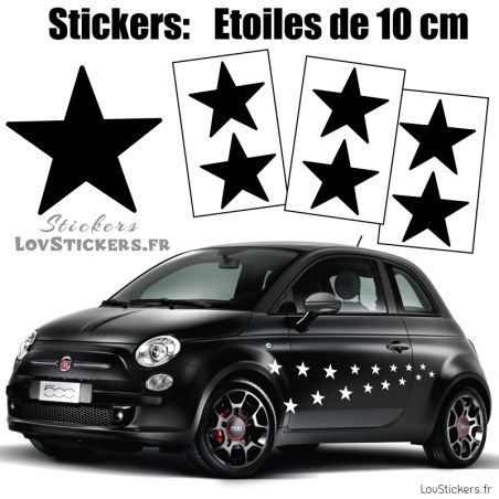 6 Stickers Etoiles 10 cm Deco
