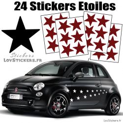 24 Stickers Etoiles 5 cm Deco
