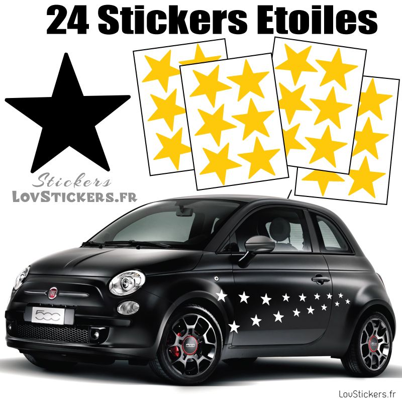 24 Stickers Etoiles 5 cm Deco