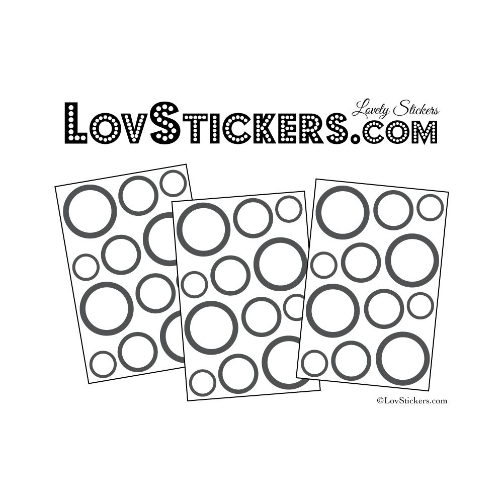 48 Ronds Creux Mixte Stickers - Autocollant de decoration