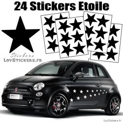24 Stickers Etoiles 5 cm Deco