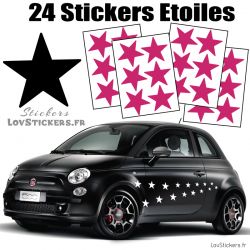 24 Stickers Etoiles 5 cm Deco