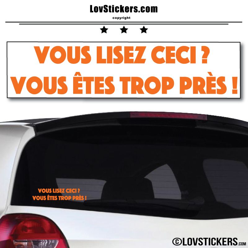 Sticker Vous lisez ceci ? Vous êtes trop près ! 20 cm