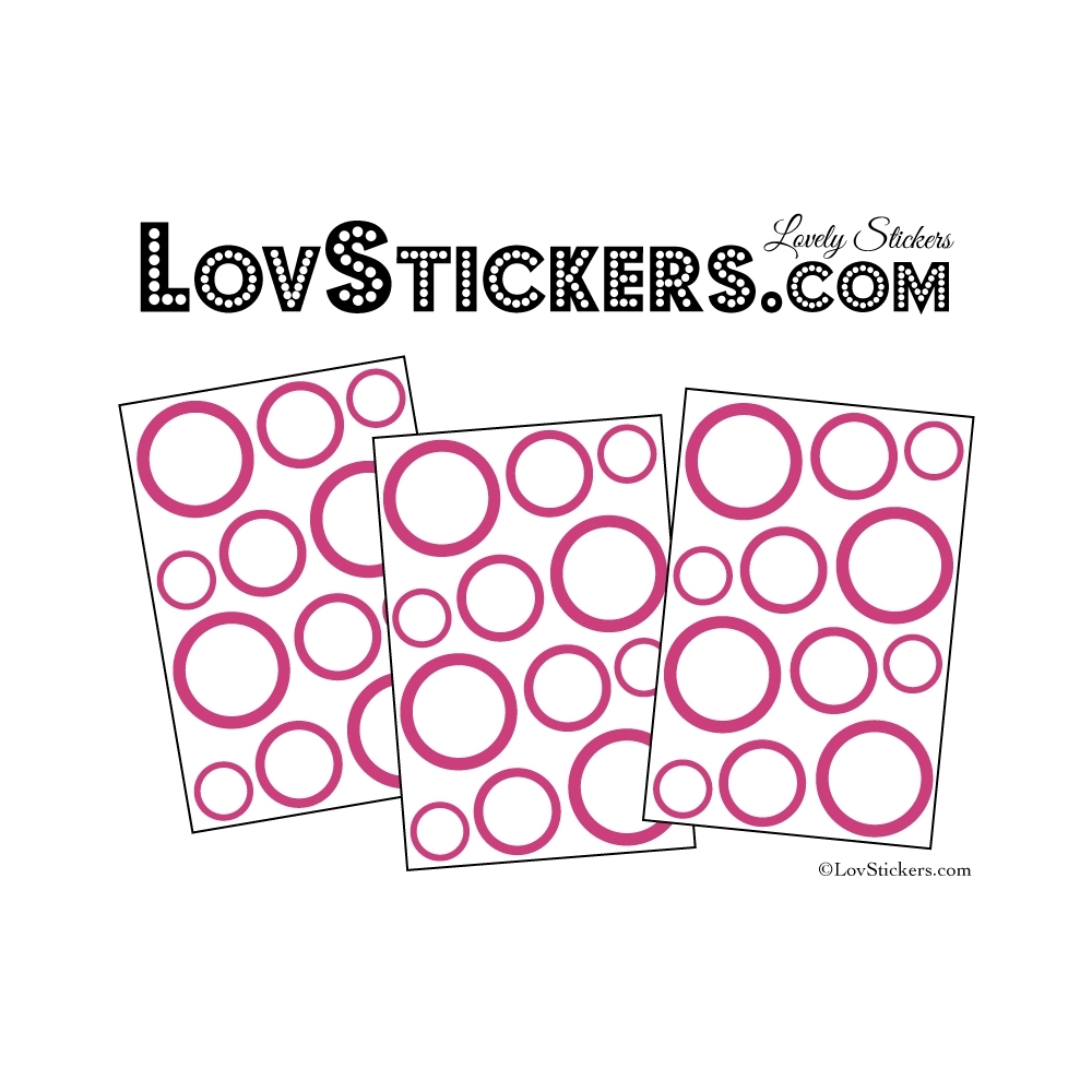 48 Ronds Creux Mixte Stickers - Autocollant de decoration