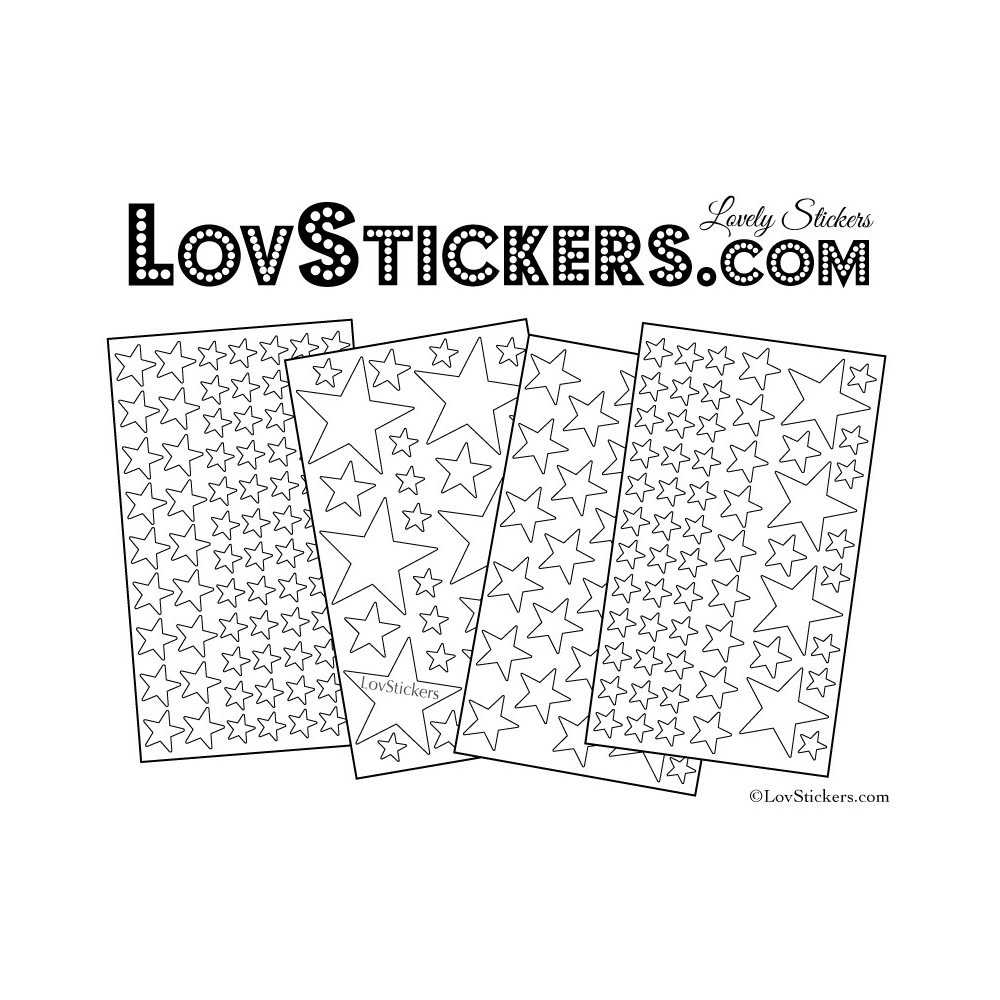 200 Stickers Etoiles - Autocollant decoration