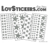 200 Stickers Etoiles - Autocollant decoration