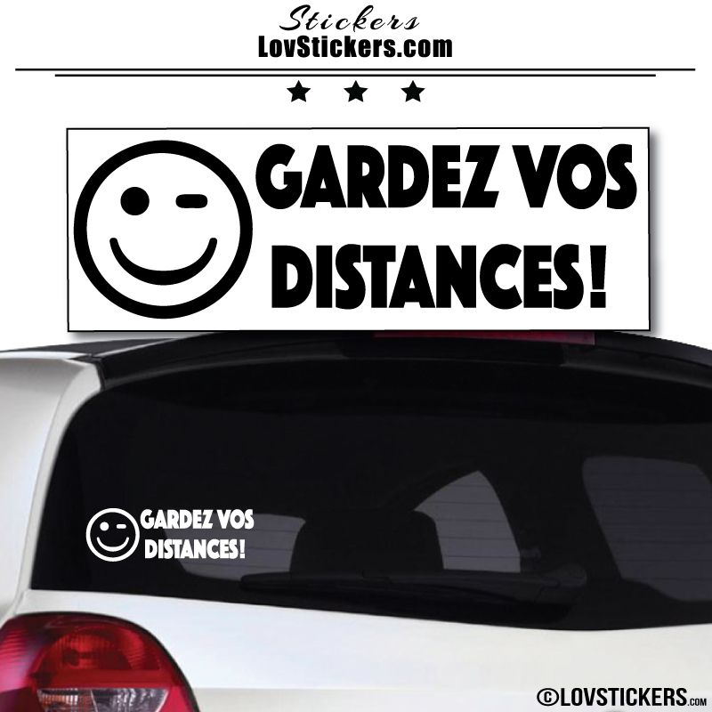 Sticker avec smiley clin d'oeil - Gardez vos Distances