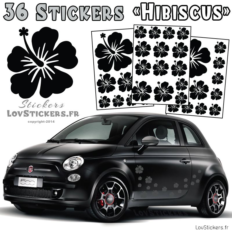 Stickers d'Hibiscus lot de 36 - Taille de 3 à 10 cm Stickers d'Hibiscus lot de 36 - Taille de 3 à 10 cm