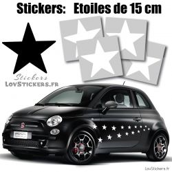 4 Stickers Etoiles 15 cm Deco