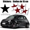 4 Stickers Etoiles 15 cm Deco