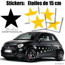 4 Stickers Etoiles 15 cm Deco