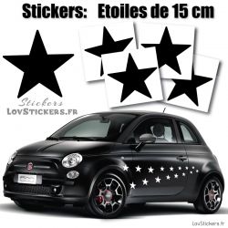 4 Stickers Etoiles 15 cm Deco