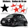 4 Stickers Etoiles 15 cm Deco