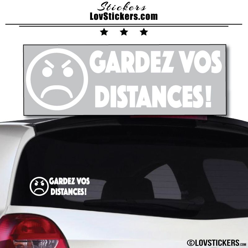 Sticker Gardez vos Distances - Emoticone pas content