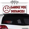 Sticker Gardez vos Distances - Emoticone pas content