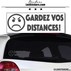 Sticker Gardez vos Distances - Emoticone pas content