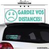 Sticker Gardez vos Distances - Emoticone pas content