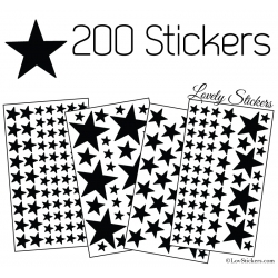 200 Stickers Etoiles - Autocollant decoration