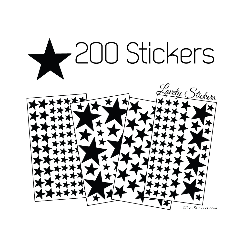 200 Stickers Etoiles - Autocollant decoration