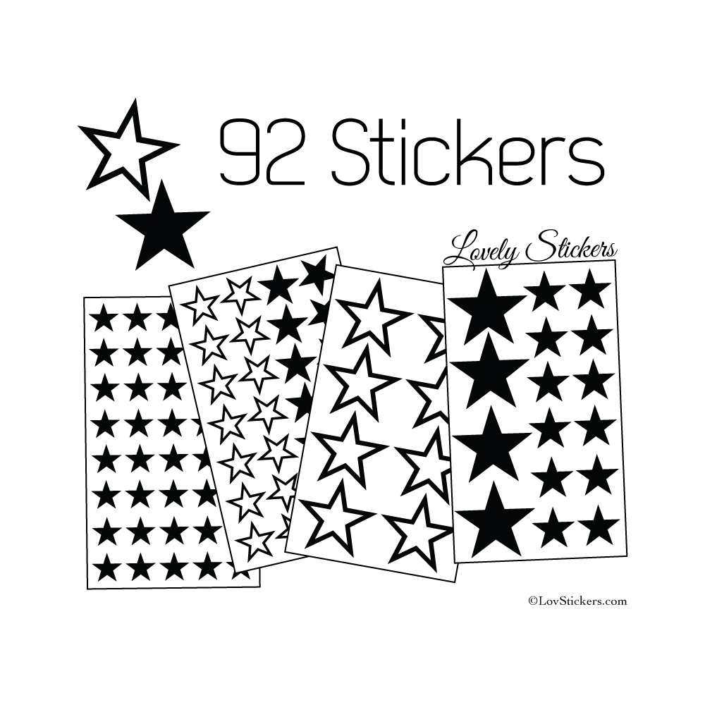 92 Stickers Etoiles Mixte - Autocollant Décoration appartement