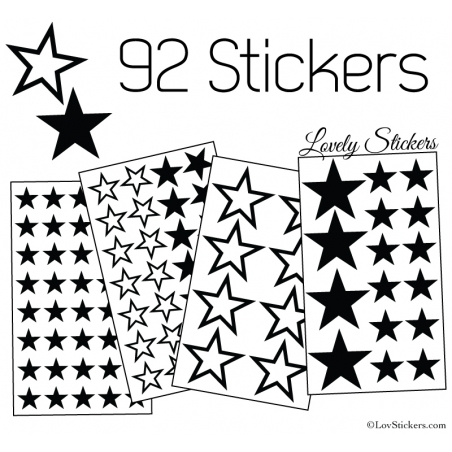 92 Stickers Etoiles Mixte - Autocollant Décoration appartement 92 Stickers Etoiles Mixte - Autocollant Décoration appartement