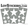 12 Etoiles - Stickers de Decoration Autocollant