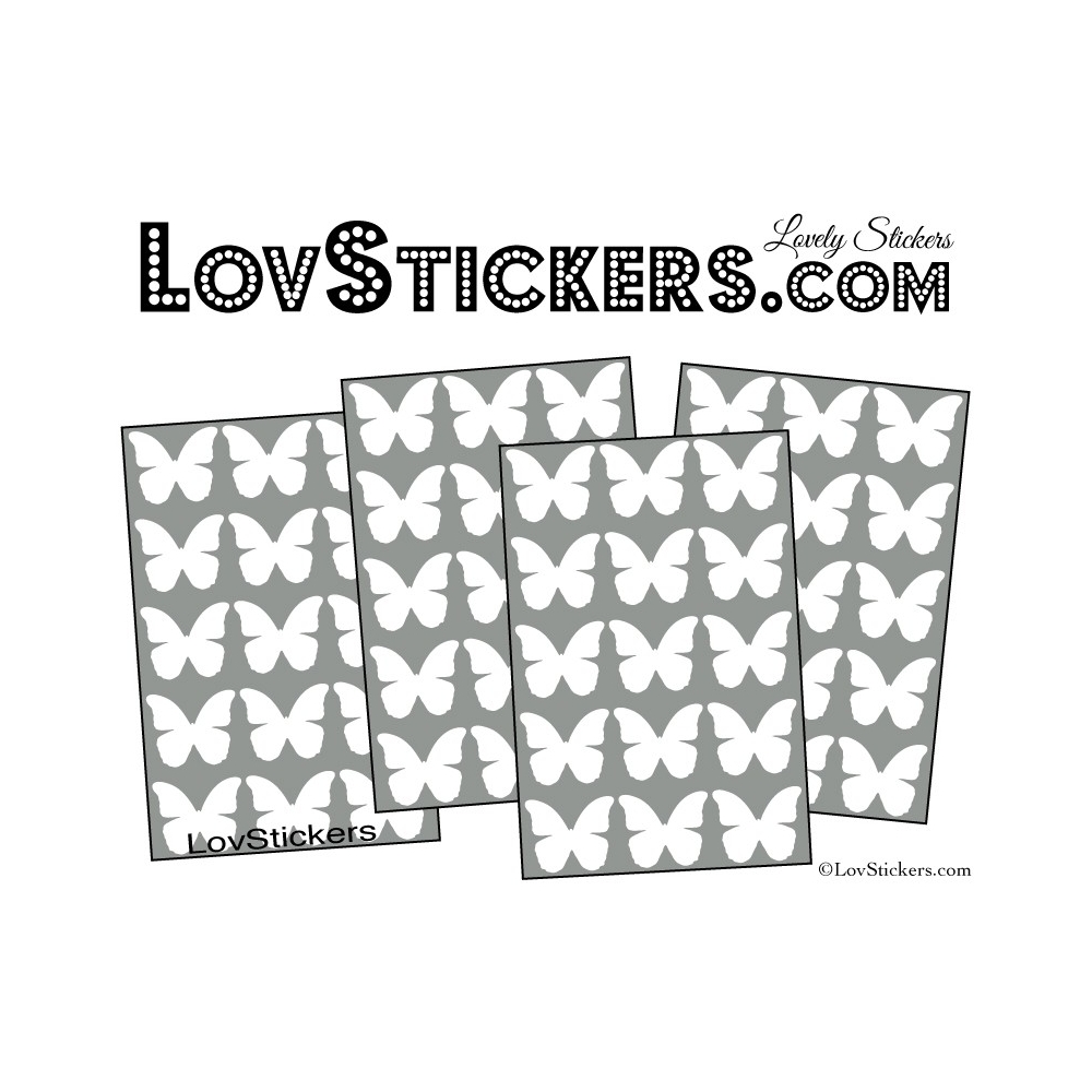 60 Stickers Papillons 3CM - Autocollant decoration