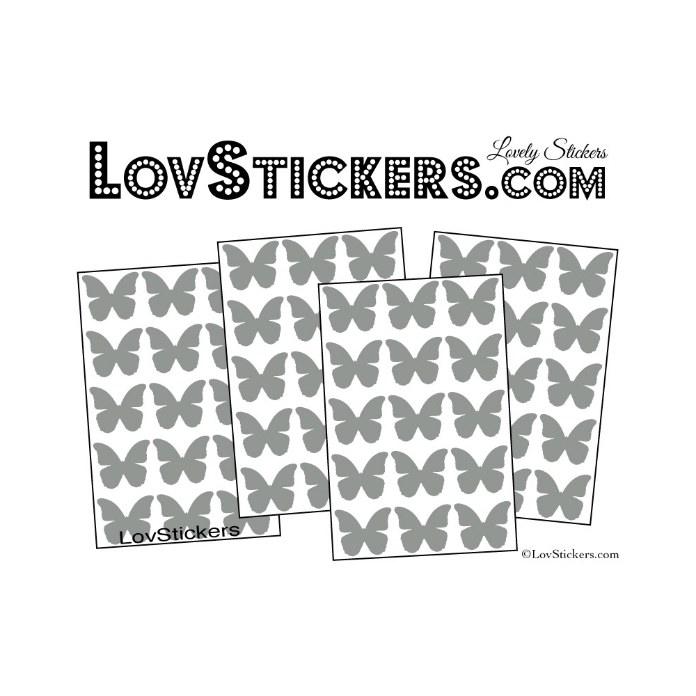 60 Stickers Papillons 3CM - Autocollant decoration