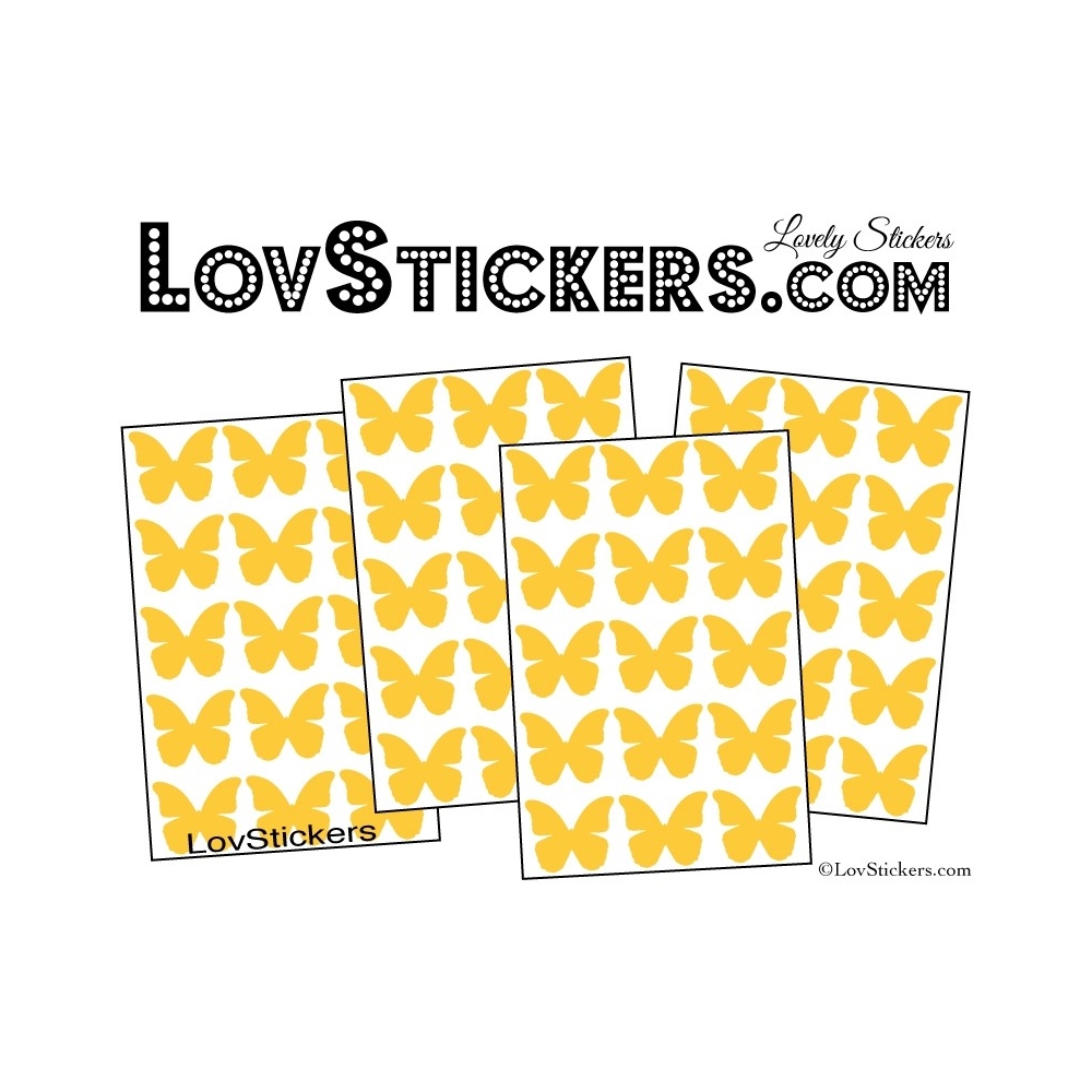 60 Stickers Papillons 3CM - Autocollant decoration