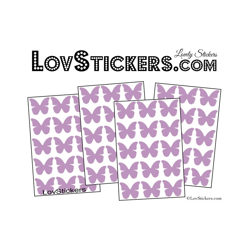 60 Stickers Papillons 3CM - Autocollant decoration