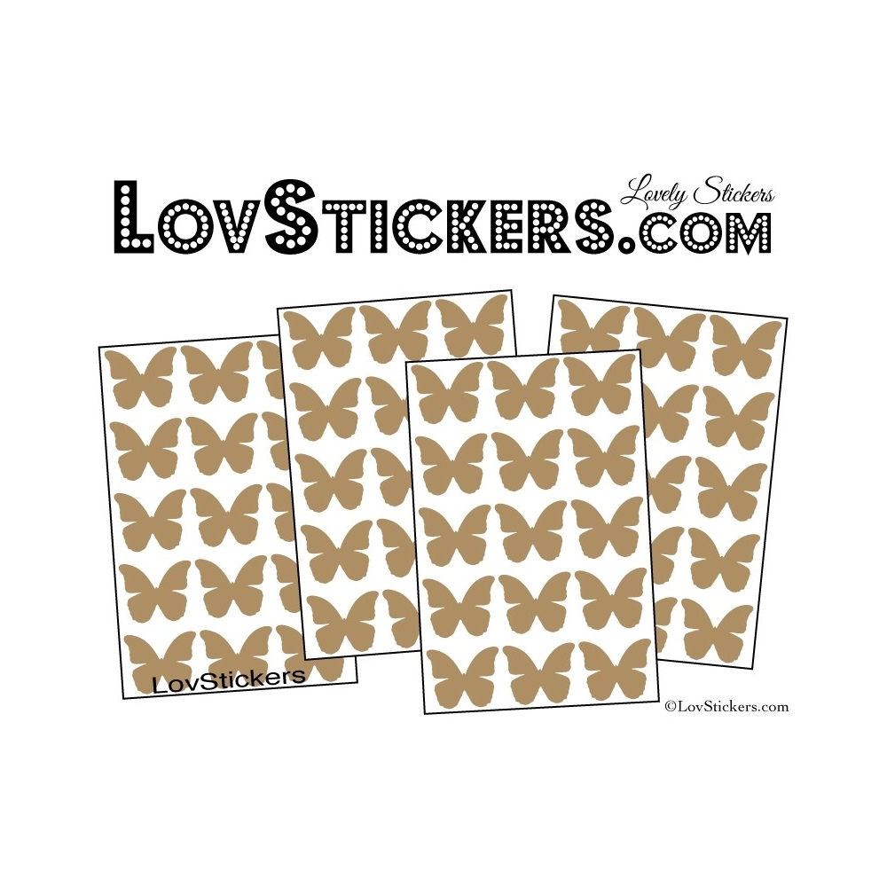 60 Stickers Papillons 3CM - Autocollant decoration