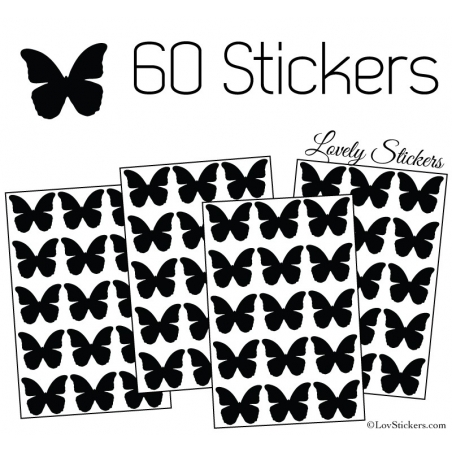 60 Stickers Papillons 3CM - Autocollant decoration 60 Stickers Papillons 3CM - Autocollant decoration