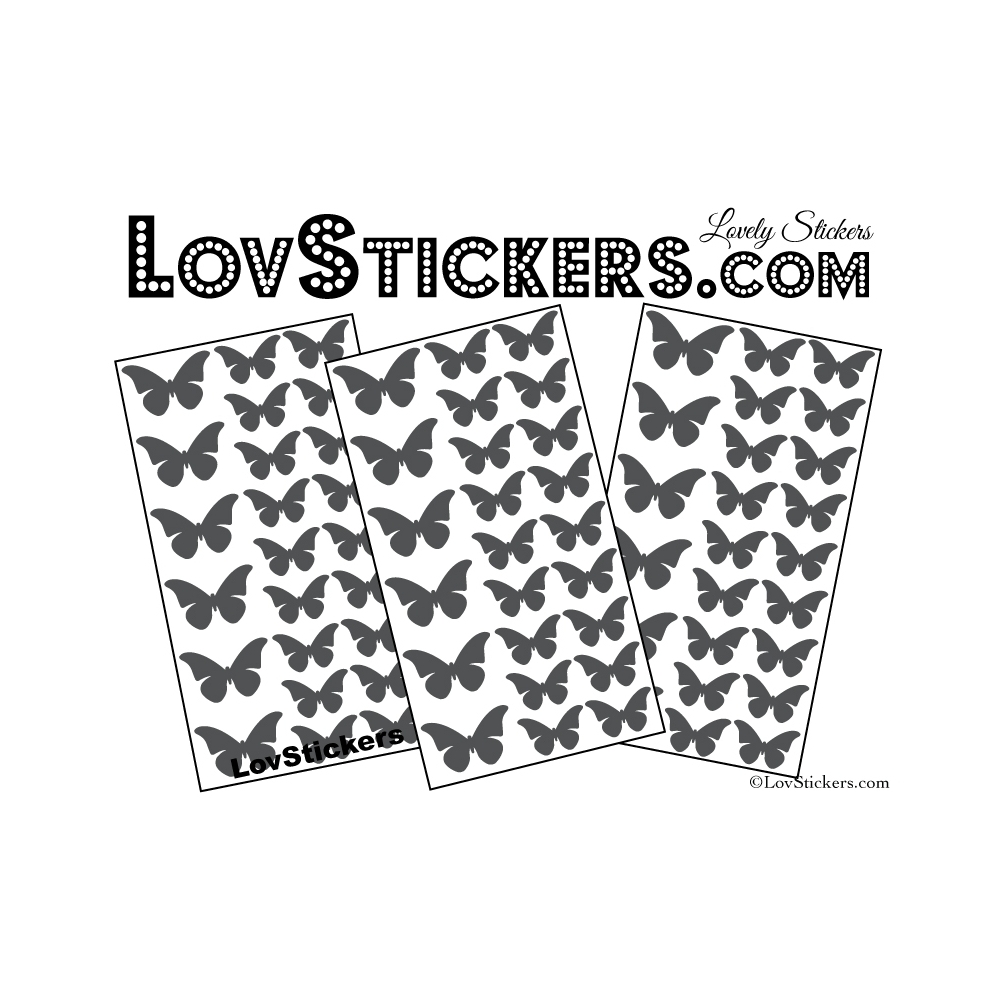 72 Stickers Papillons - Autocollant decoration Papillon Modèle No2