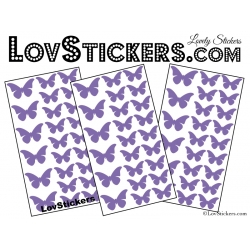 72 Stickers Papillons - Autocollant decoration Papillon Modèle No2