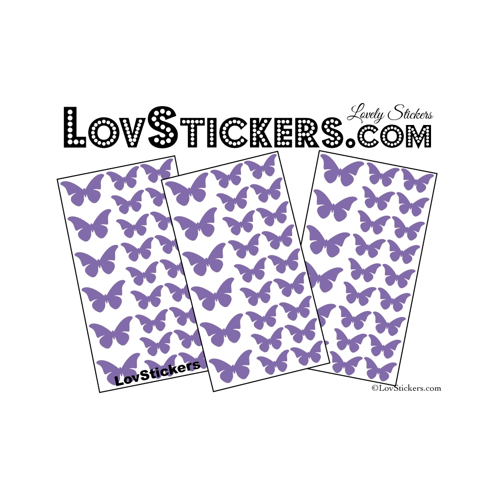 72 Stickers Papillons - Autocollant decoration Papillon Modèle No2