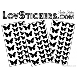72 Stickers Papillons - Autocollant decoration Papillon Modèle No2