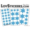 47 Stickers Fleurs 6CM à 3CM - 6 Petales - Autocollant décoration