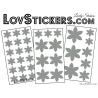 47 Stickers Fleurs 6CM à 3CM - 6 Petales - Autocollant décoration