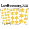 47 Stickers Fleurs 6CM à 3CM - 6 Petales - Autocollant décoration