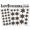 47 Stickers Fleurs 6CM à 3CM - 6 Petales - Autocollant décoration